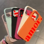 Custodia iPhone motivo lettera rossa morbida antiurto - immagine 6