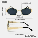 Set 2 occhiali da sole ovali e poligonali alla moda - immagine 6
