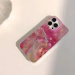 Custodia iPhone onde d’acqua rosa estive, antiurto - immagine 3