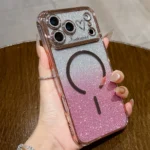 Custodia magnetica trasparente con glitter per iPhone 17/16/15/14/13 - immagine 4