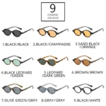 Occhiali da sole ovali retrò unisex con lenti colorate UV400 - immagine 5