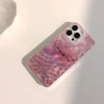 Custodia iPhone onde d’acqua rosa estive, antiurto - immagine 4