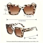 Occhiali da sole rettangolari oversize stampa leopardata - immagine 5