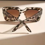 Occhiali da sole rettangolari oversize stampa leopardata - immagine 4