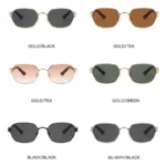 Occhiali da sole quadrati unisex retrò UV400 - immagine 4