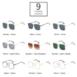 Occhiali da sole retrò quadrati in metallo UV400 - immagine 5