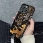 Custodia nero dorata Samsung Galaxy con drago in rilievo - immagine 3