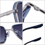 Occhiali da sole quadrati unisex con lenti sfumate UV400 - immagine 6