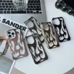 Custodia iPhone sottile con motivo fiamma 3D antiurto - immagine 6