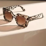 Occhiali da sole rettangolari oversize stampa leopardata - immagine 2